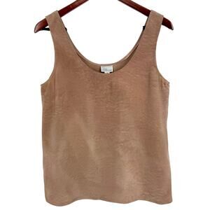 Kay Chapman Womens Sz Small Silk Beige Tank Top Wearable Art Blouse Shirt
